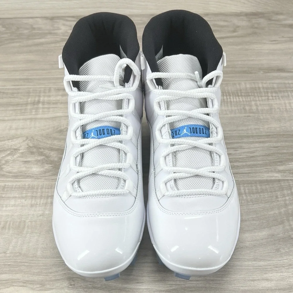 Jordan 11 Retro MCS Baseball Cleats White Legend Blue Mens 10.5 HM7326-104